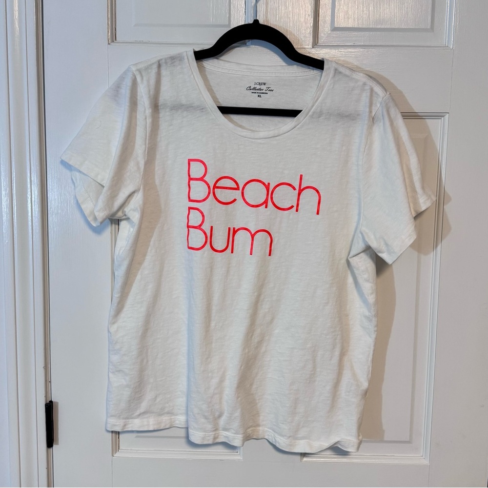 J. Crew Factory | Collectors Tee, Beach Bum Logo, White Color, Size XL - EUC - Picture 2 of 6